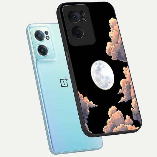  Shade Cloud Moon phone case For Oneplus Nord CE2 showing premium glass back cover with detailed artwork