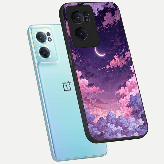  Sky Drift Clouds phone case For Oneplus Nord CE2 showing premium glass back cover with detailed artwork