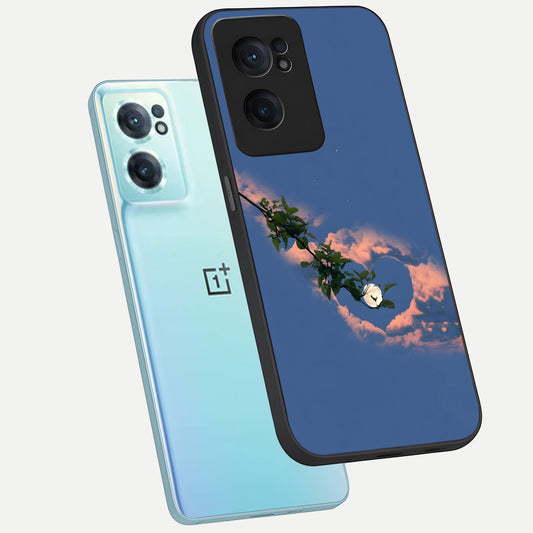  Sky Under Tree phone case For Oneplus Nord CE2 showing premium glass back cover with detailed artwork