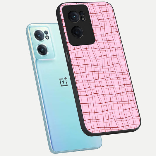 Soft Grid Bliss phone case For Oneplus Nord CE2 showing premium glass back cover with detailed artwork