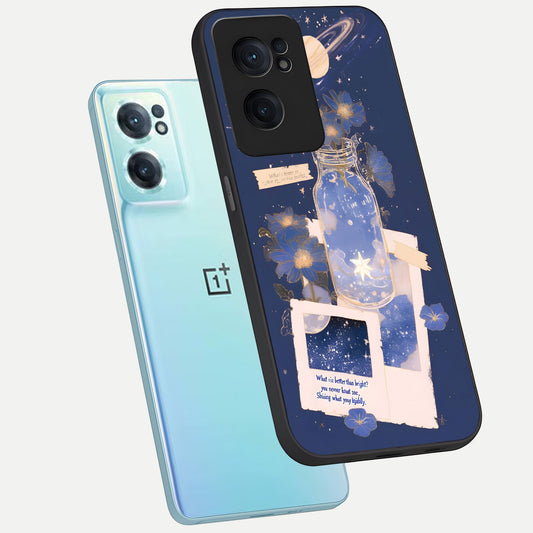  Starlit Cosmic Jar phone case For Oneplus Nord CE2 showing premium glass back cover with detailed artwork