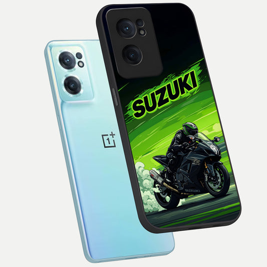  Suzuki Speed Beast phone case For Oneplus Nord CE2 showing premium glass back cover with detailed artwork