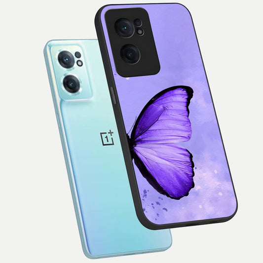  Violet Dream Wing phone case For Oneplus Nord CE2 showing premium glass back cover with detailed artwork