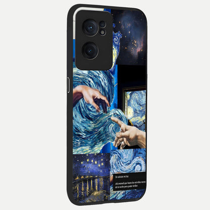  Aesthetic Vando Hands back cover For Oneplus Nord CE2 slim fit glass case with vibrant aesthetic design