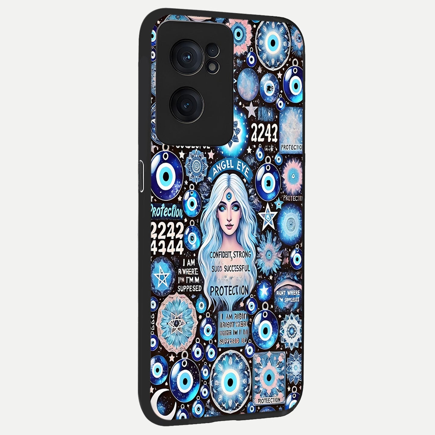  Angel Aura Shield back cover For Oneplus Nord CE2 slim fit glass case with vibrant aesthetic design