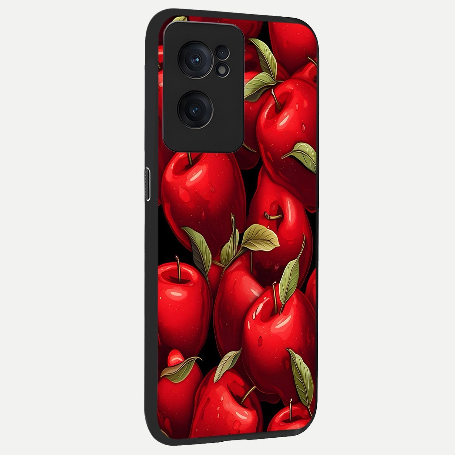  Apple Pattern back cover For Oneplus Nord CE2 slim fit glass case with vibrant aesthetic design