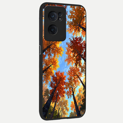  Autumn Sky Rise back cover For Oneplus Nord CE2 slim fit glass case with vibrant aesthetic design