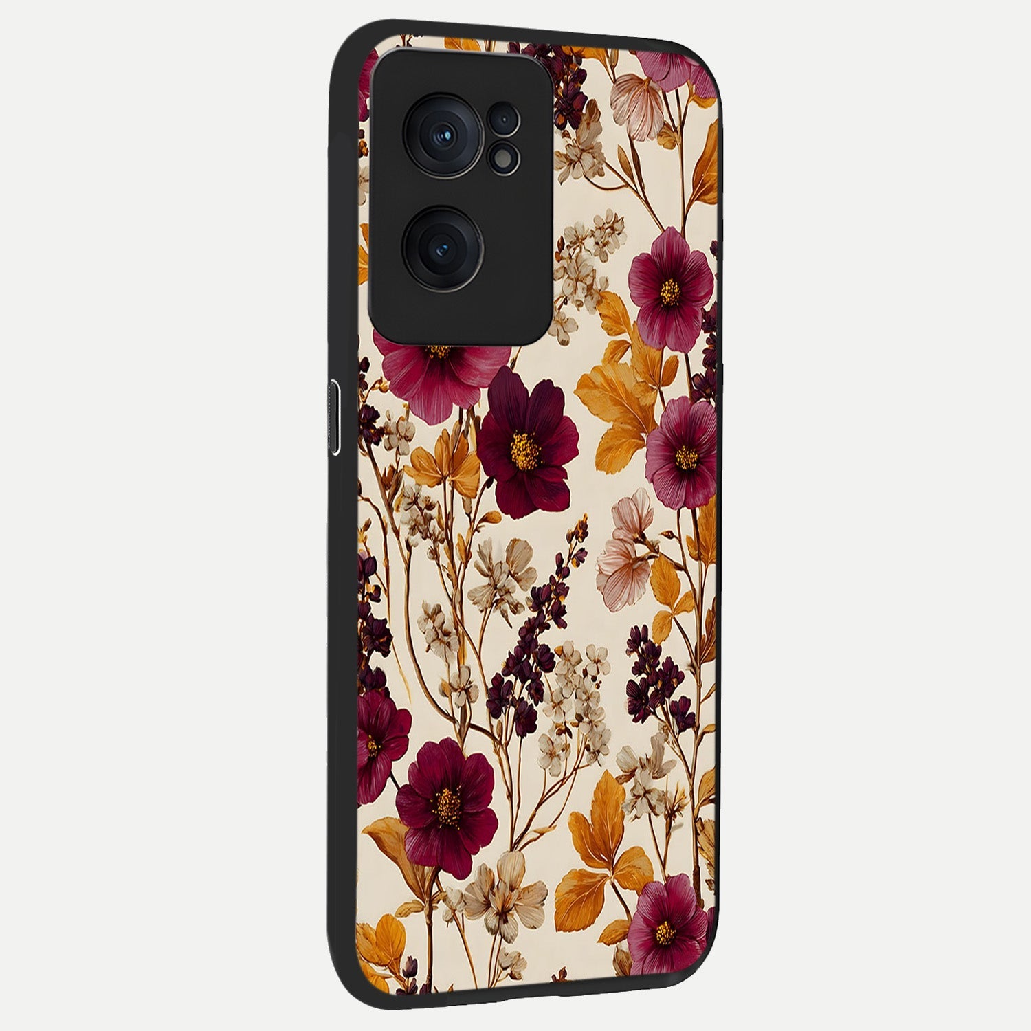  Autumn Wine Bloom back cover For Oneplus Nord CE2 slim fit glass case with vibrant aesthetic design