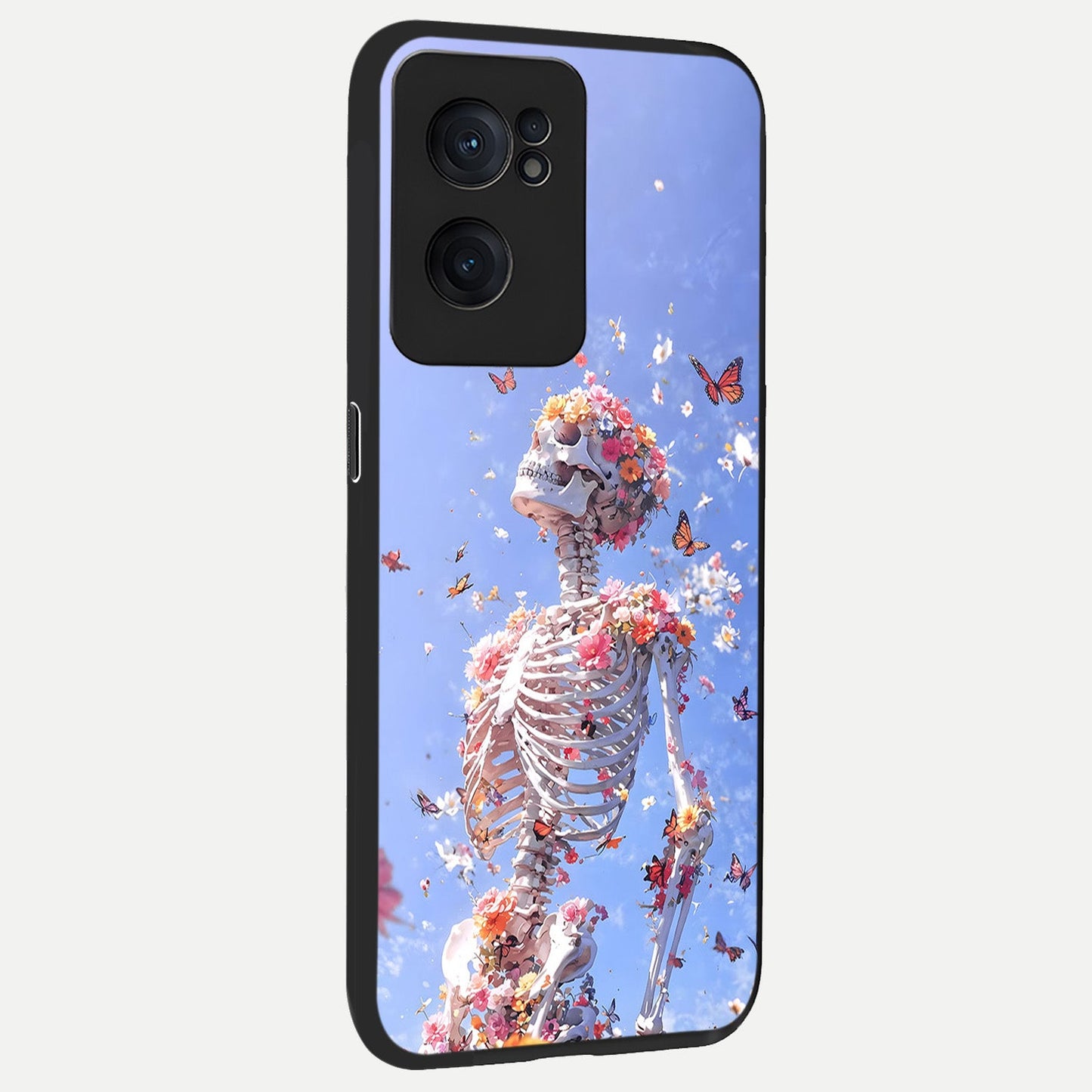  Bloom Beyond Bones back cover For Oneplus Nord CE2 slim fit glass case with vibrant aesthetic design