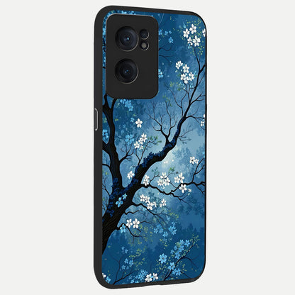  Blue Tree Serenity back cover For Oneplus Nord CE2 slim fit glass case with vibrant aesthetic design