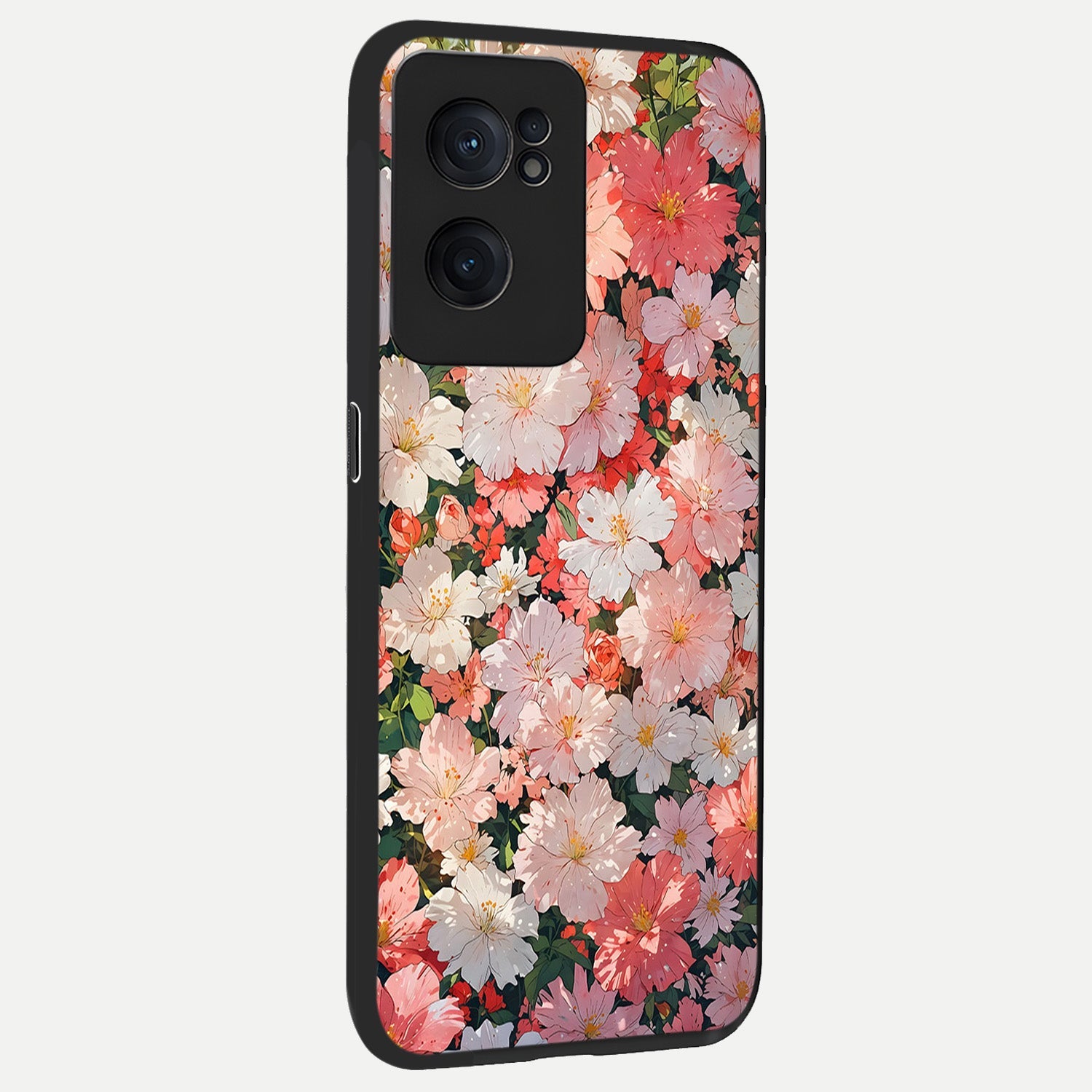  Blush Bloom Field back cover For Oneplus Nord CE2 slim fit glass case with vibrant aesthetic design