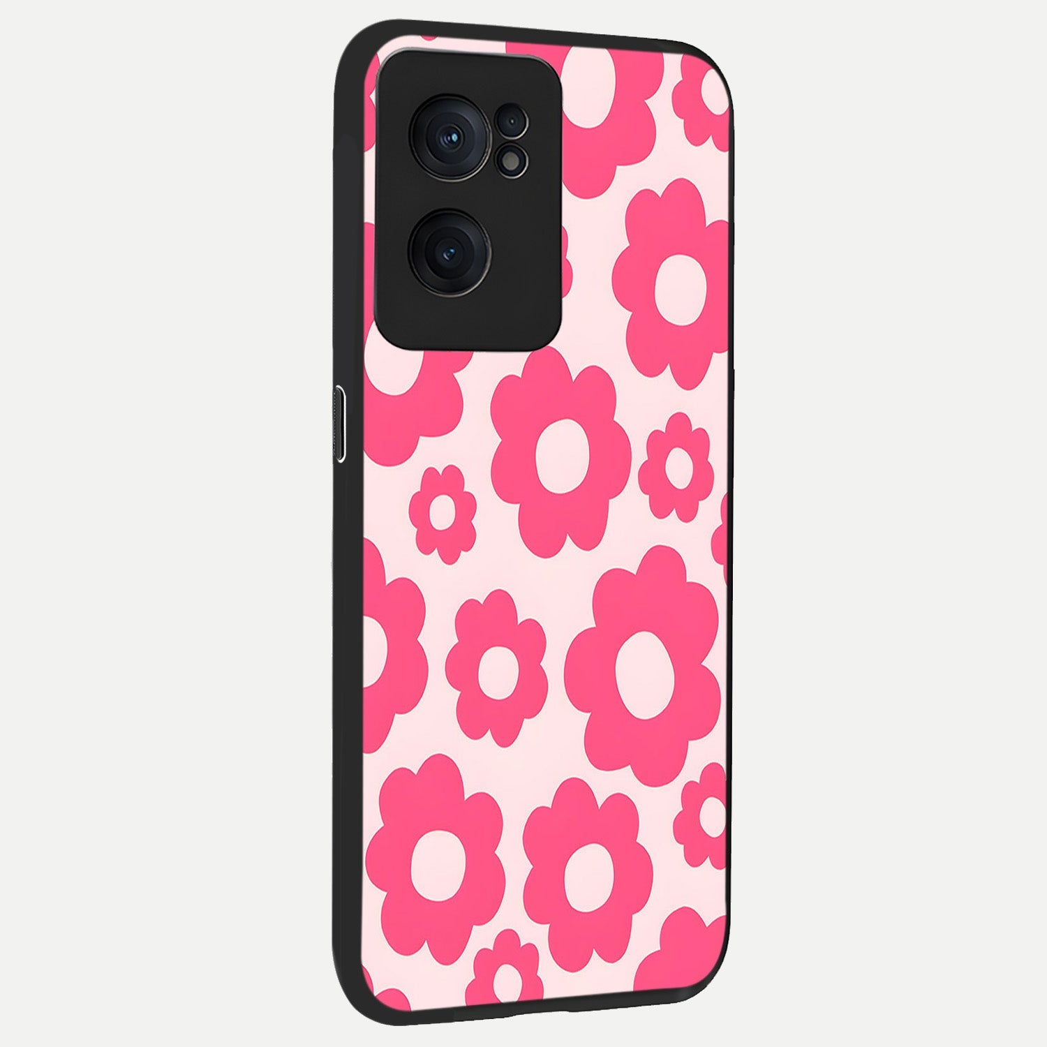  Blush Flower Pop back cover For Oneplus Nord CE2 slim fit glass case with vibrant aesthetic design