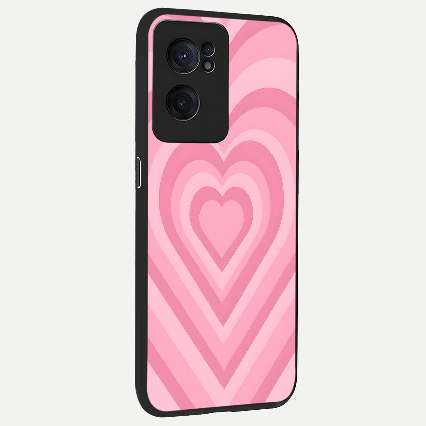  Blush Heart Waves back cover For Oneplus Nord CE2 slim fit glass case with vibrant aesthetic design