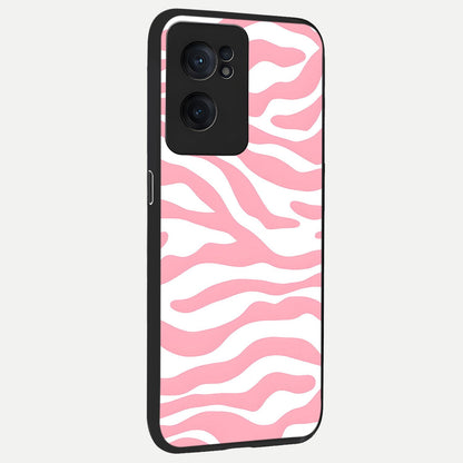  Blush Zebra Flow back cover For Oneplus Nord CE2 slim fit glass case with vibrant aesthetic design