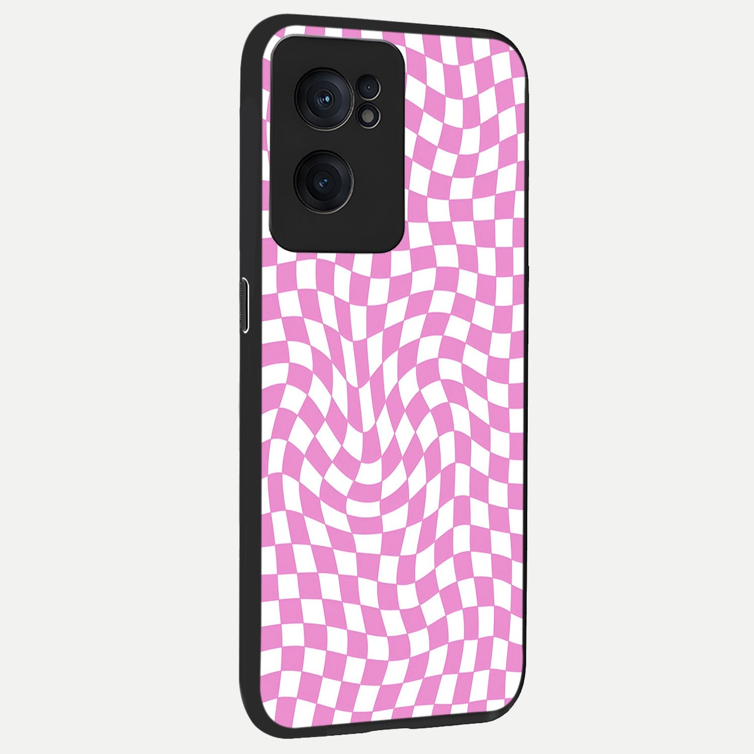  Bubblegum Check Wave back cover For Oneplus Nord CE2 slim fit glass case with vibrant aesthetic design