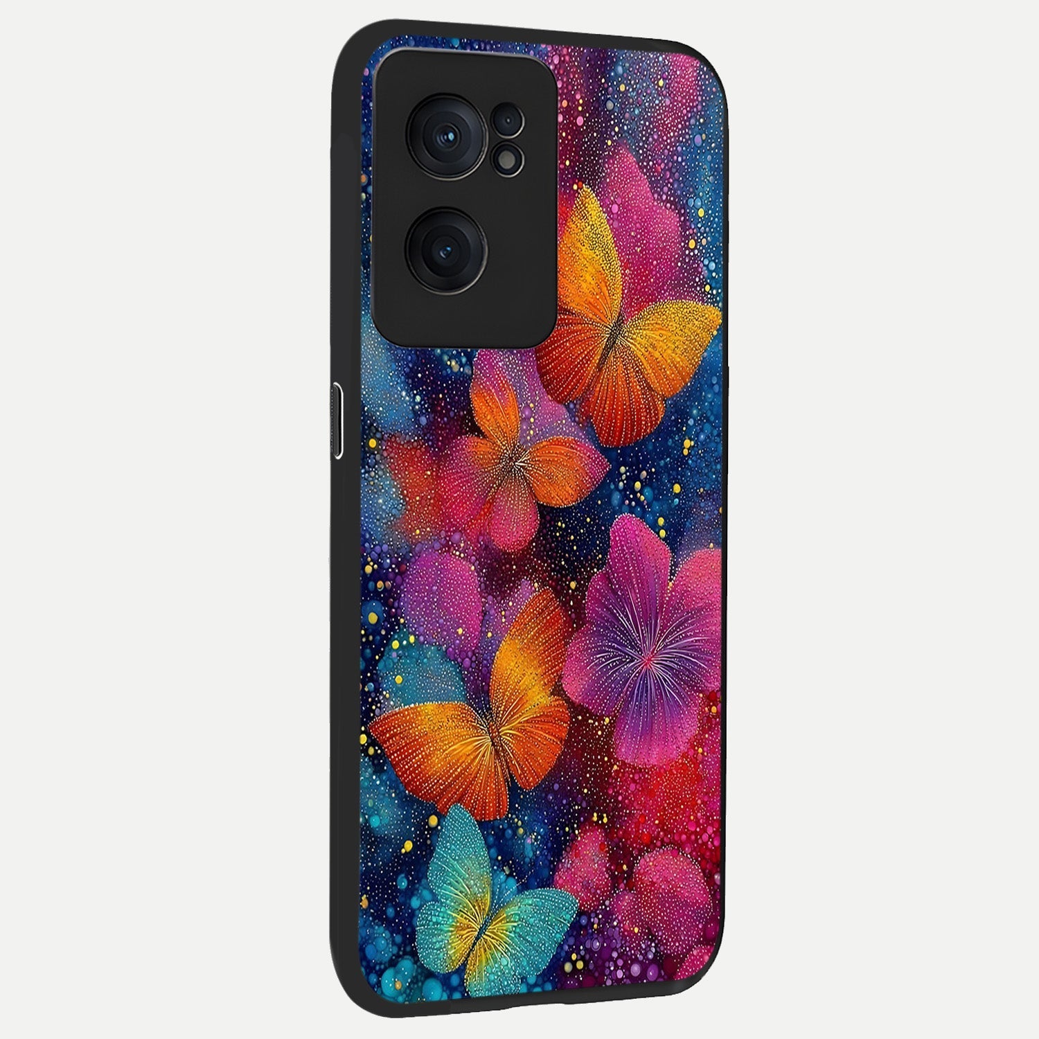  Butterfly Dream Mist back cover For Oneplus Nord CE2 slim fit glass case with vibrant aesthetic design
