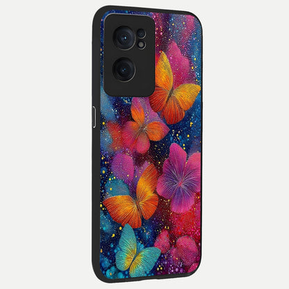  Butterfly Dream Mist back cover For Oneplus Nord CE2 slim fit glass case with vibrant aesthetic design