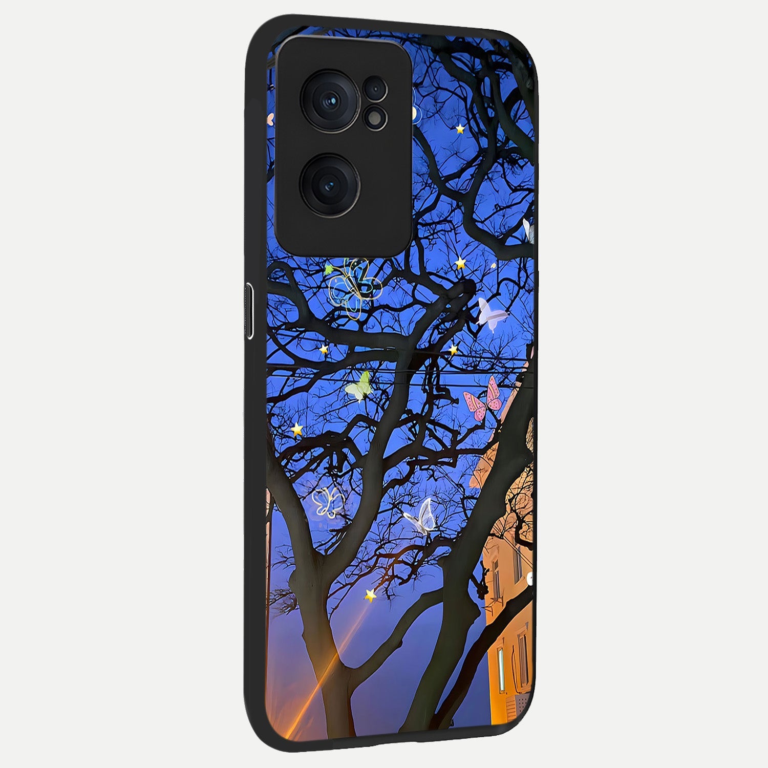  Butterfly Night Magic back cover For Oneplus Nord CE2 slim fit glass case with vibrant aesthetic design