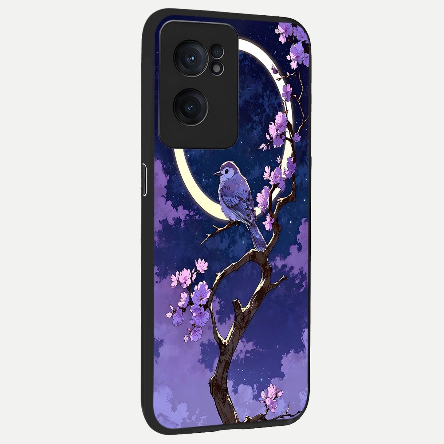  Celestial Bird Blossom back cover For Oneplus Nord CE2 slim fit glass case with vibrant aesthetic design