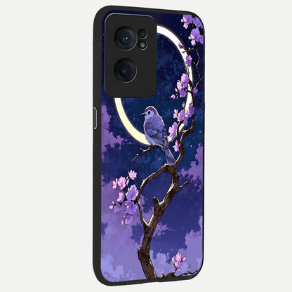  Celestial Bird Blossom back cover For Oneplus Nord CE2 slim fit glass case with vibrant aesthetic design