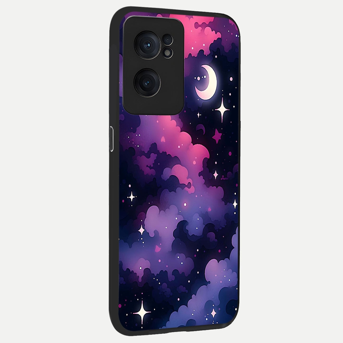  Celestial Moon Magic back cover For Oneplus Nord CE2 slim fit glass case with vibrant aesthetic design
