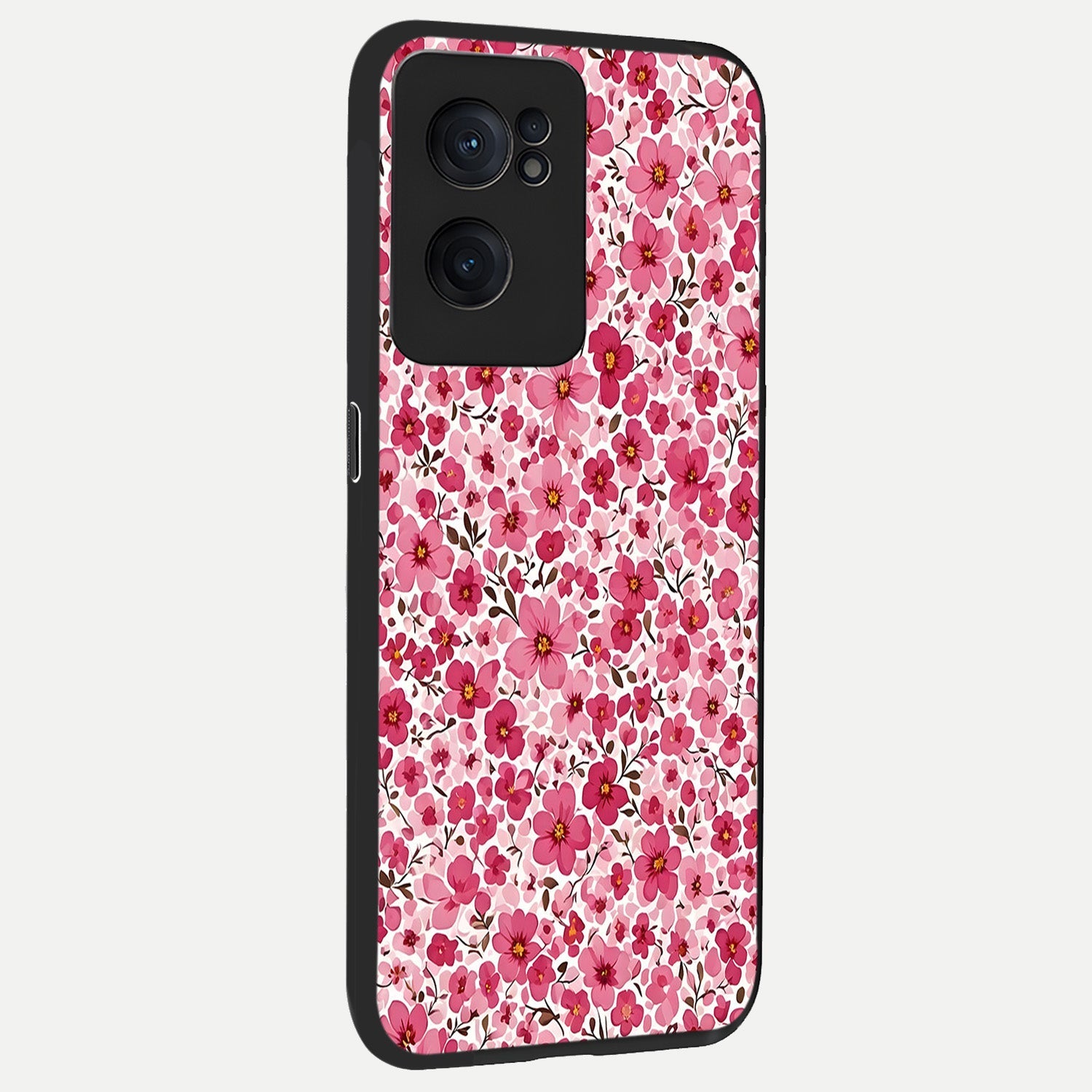  Cherry Blossom Charm back cover For Oneplus Nord CE2 slim fit glass case with vibrant aesthetic design