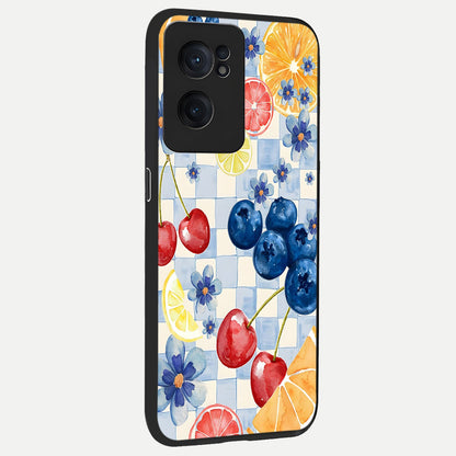  Citrus Bloom Joy back cover For Oneplus Nord CE2 slim fit glass case with vibrant aesthetic design
