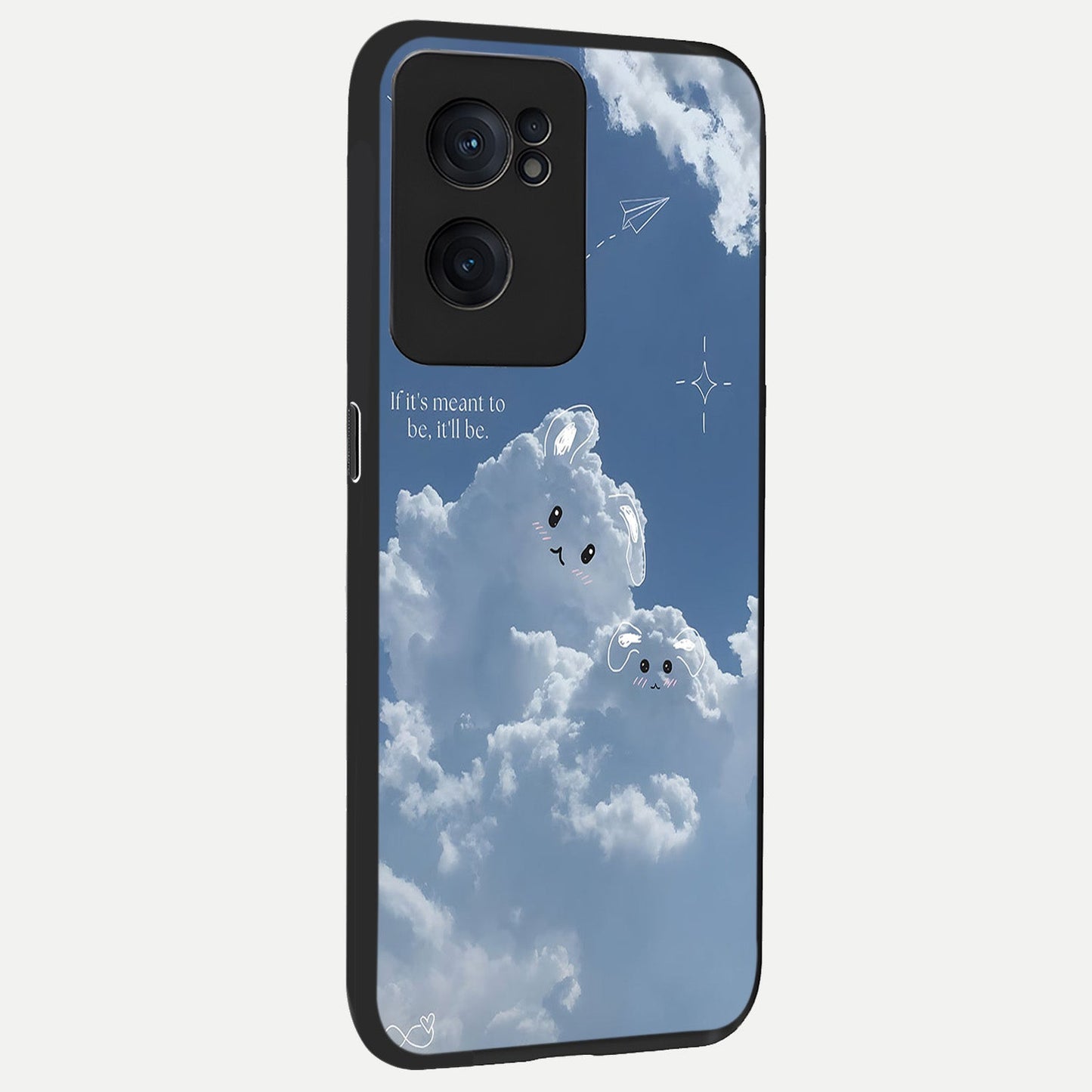  Cloud Bunny Dreams back cover For Oneplus Nord CE2 slim fit glass case with vibrant aesthetic design