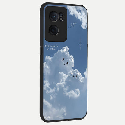  Cloud Bunny Dreams back cover For Oneplus Nord CE2 slim fit glass case with vibrant aesthetic design