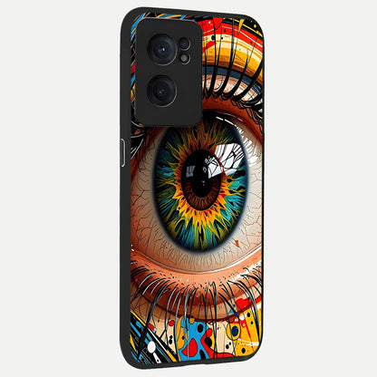 Colorful Eye back cover For Oneplus Nord CE2 slim fit glass case with vibrant aesthetic design