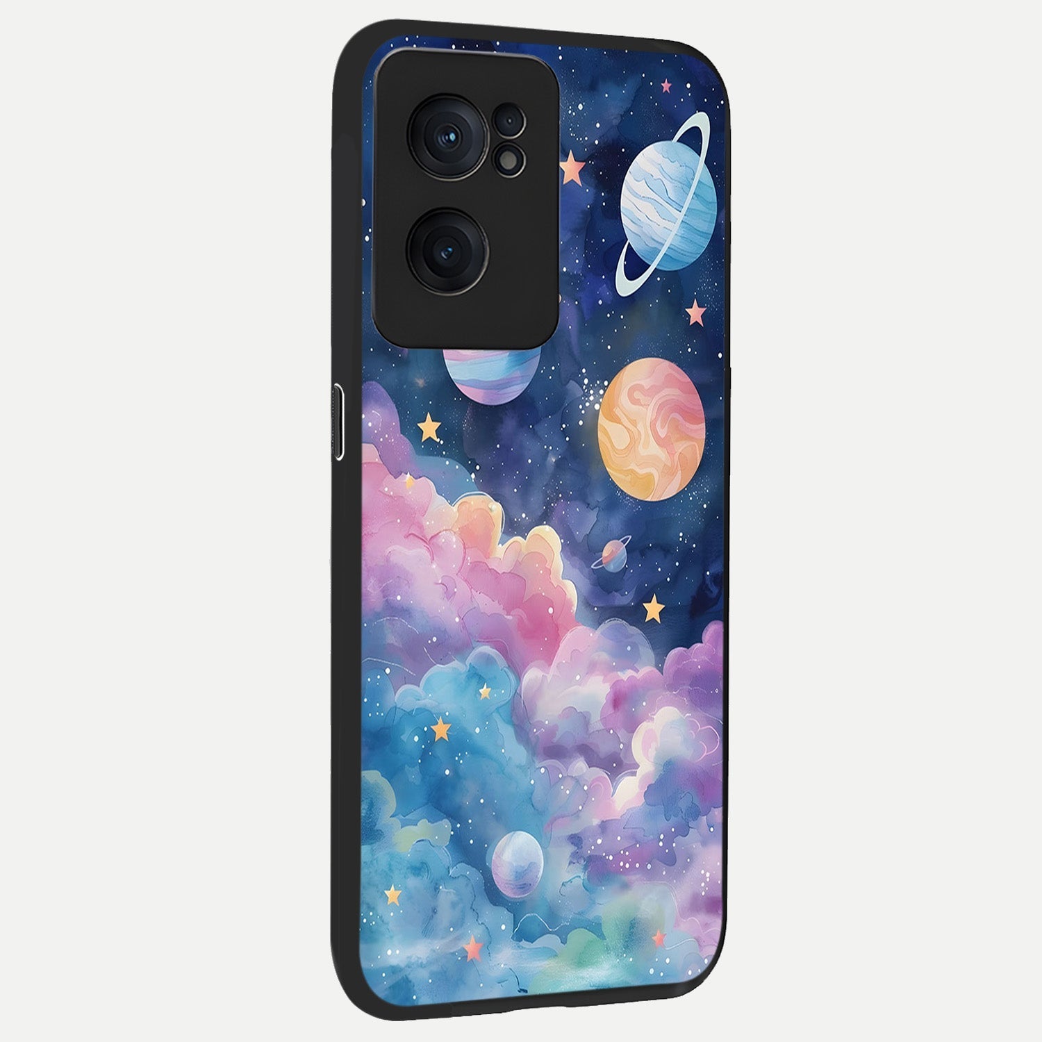  Cosmic Planet Dreams back cover For Oneplus Nord CE2 slim fit glass case with vibrant aesthetic design