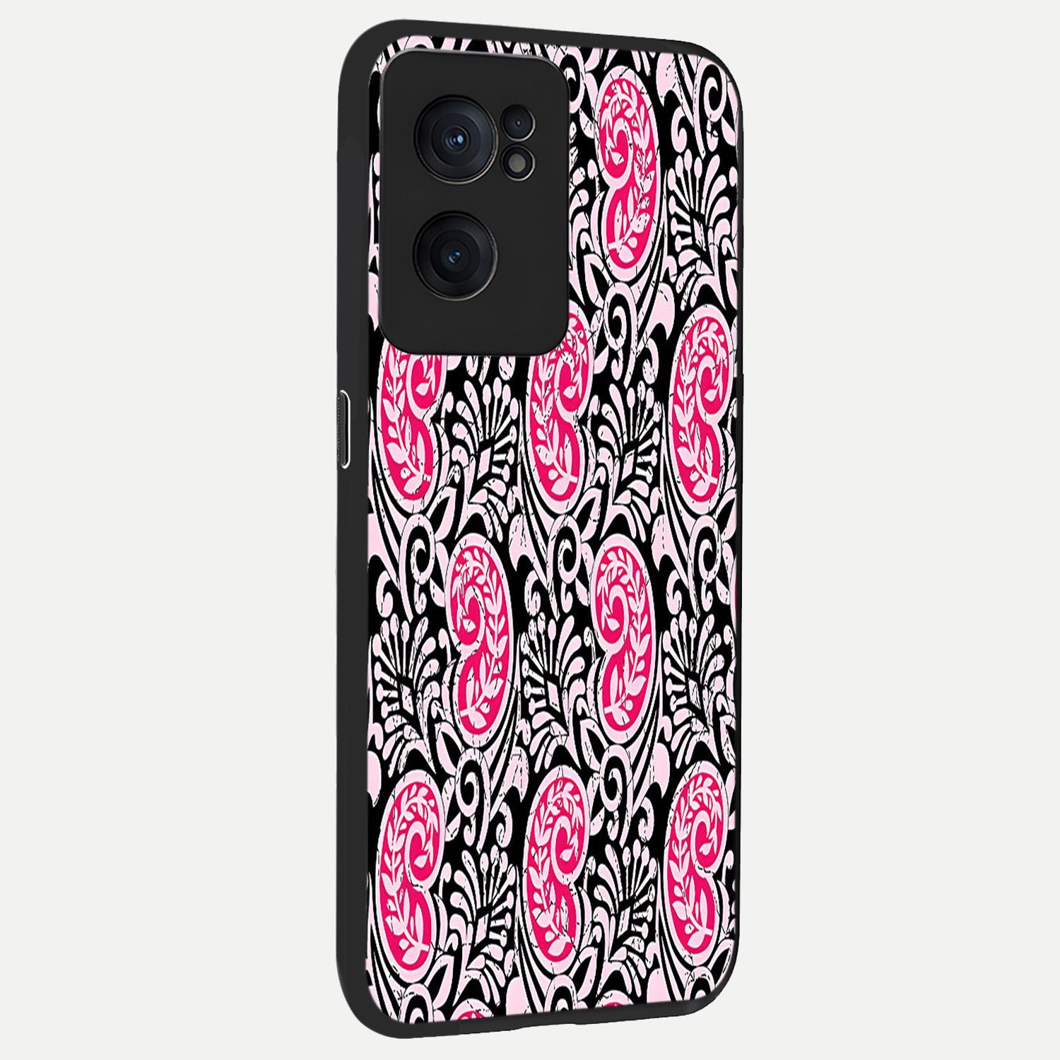  Crimson Paisley Charm back cover For Oneplus Nord CE2 slim fit glass case with vibrant aesthetic design