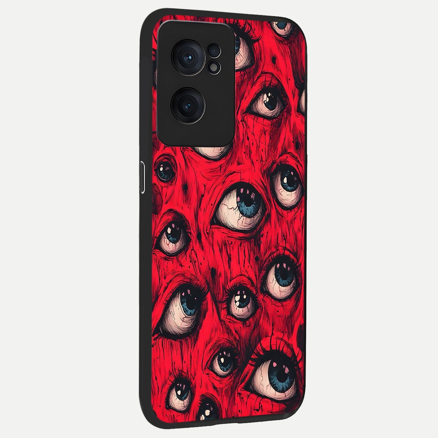  Crimson Watch Eyes back cover For Oneplus Nord CE2 slim fit glass case with vibrant aesthetic design