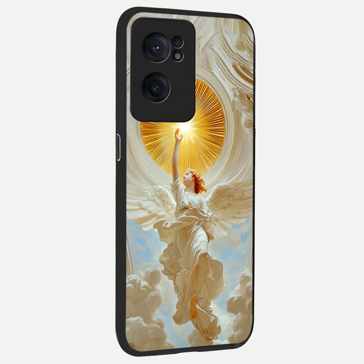  Divine Light Angel back cover For Oneplus Nord CE2 slim fit glass case with vibrant aesthetic design