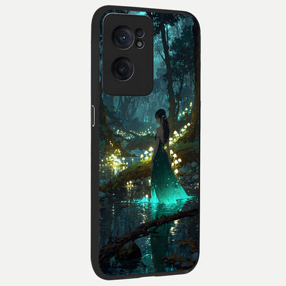  Enchanted Forest Glow back cover For Oneplus Nord CE2 slim fit glass case with vibrant aesthetic design