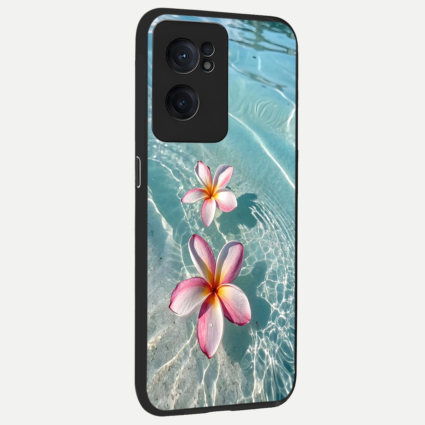 Floating Bloom Bliss back cover For Oneplus Nord CE2 slim fit glass case with vibrant aesthetic design