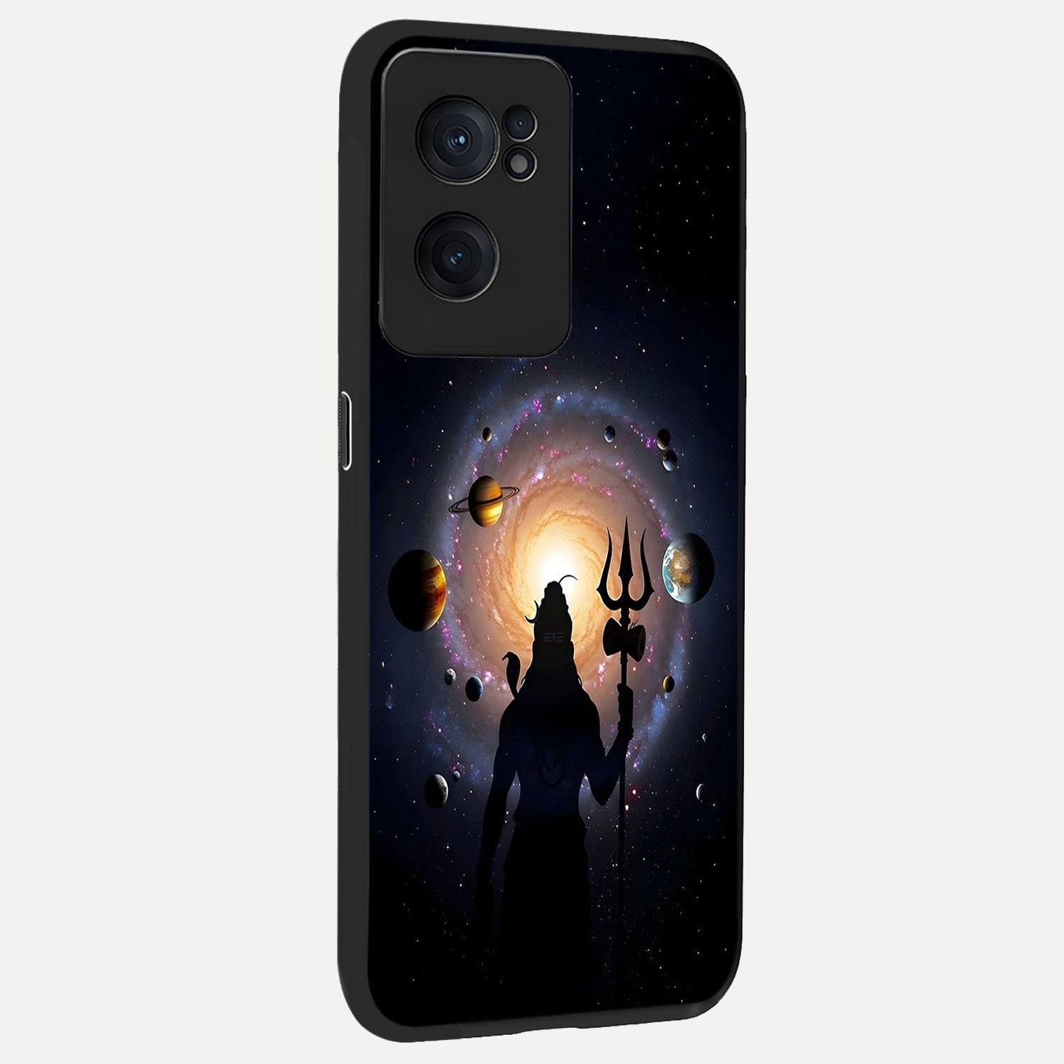  Galactic Shiva Vision back cover For Oneplus Nord CE2 slim fit glass case with vibrant aesthetic design