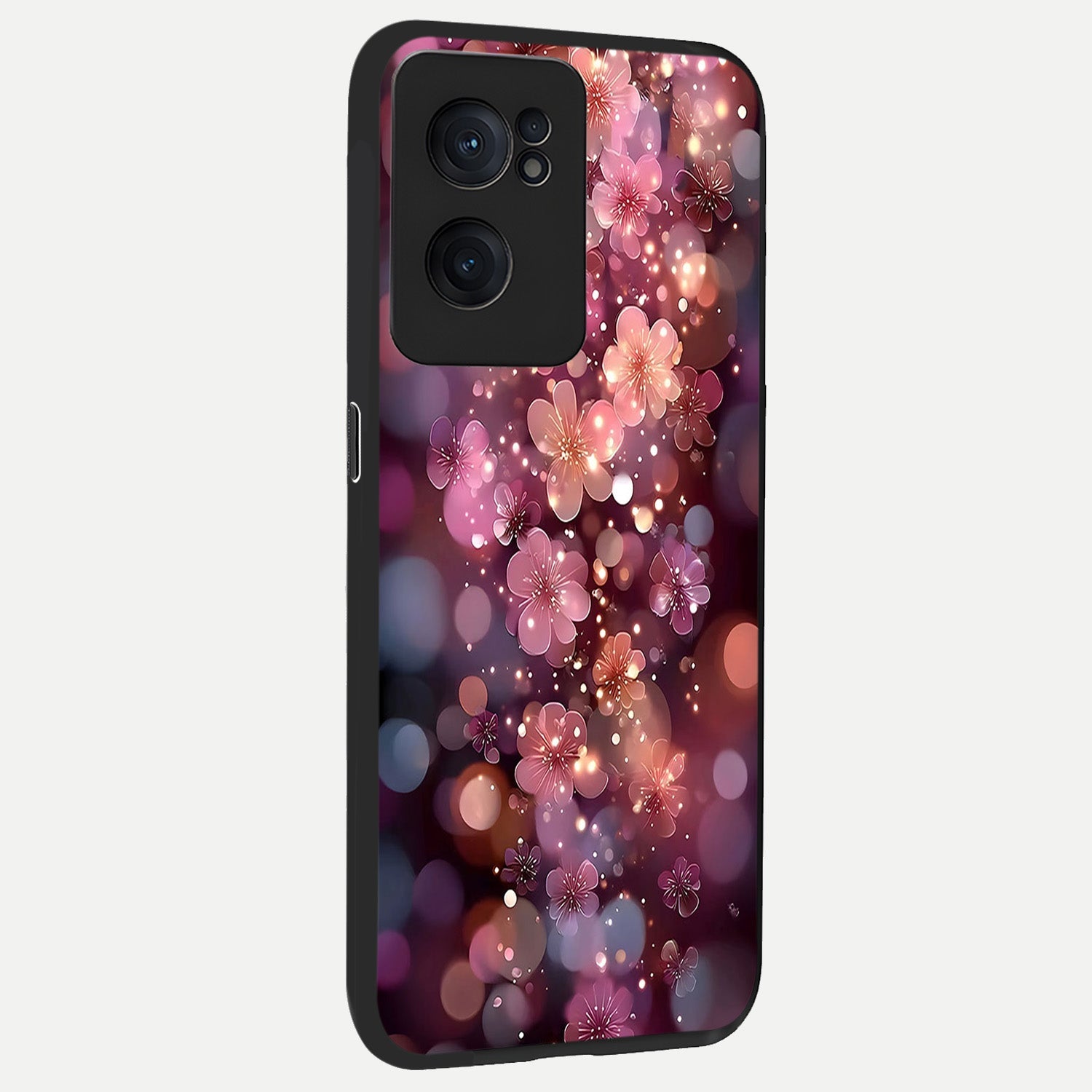  Glowing Petal Bliss back cover For Oneplus Nord CE2 slim fit glass case with vibrant aesthetic design