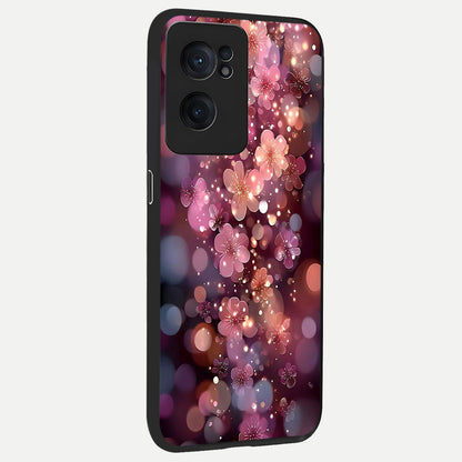  Glowing Petal Bliss back cover For Oneplus Nord CE2 slim fit glass case with vibrant aesthetic design