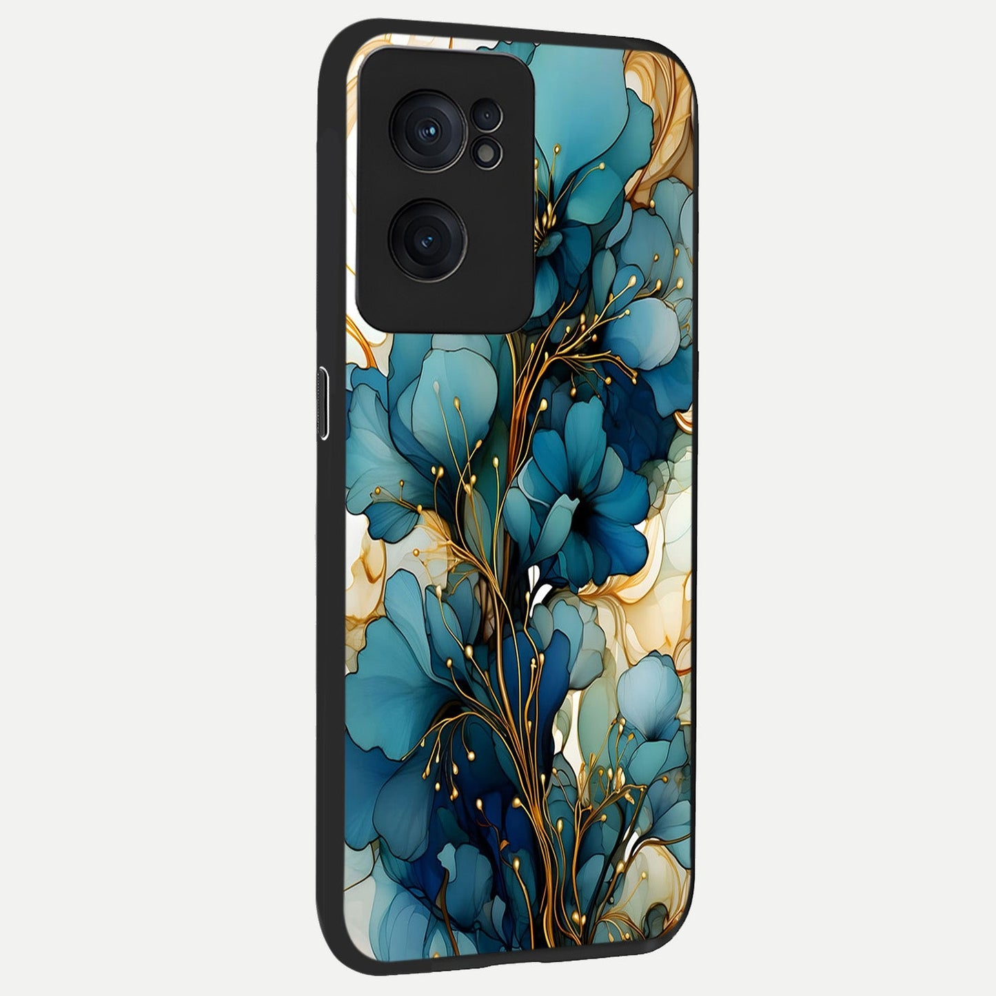  Golden Bloom Symphony back cover For Oneplus Nord CE2 slim fit glass case with vibrant aesthetic design