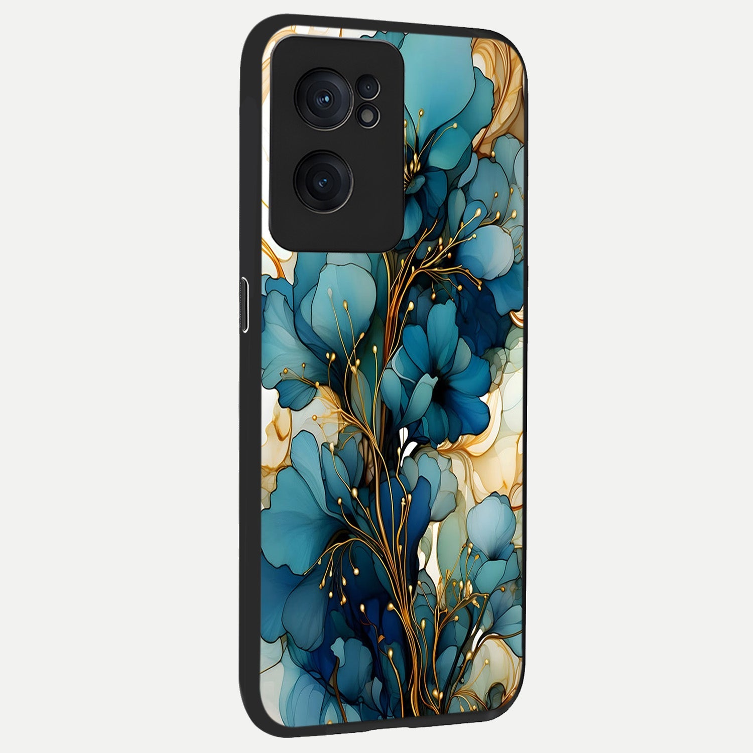  Golden Bloom Symphony back cover For Oneplus Nord CE2 slim fit glass case with vibrant aesthetic design