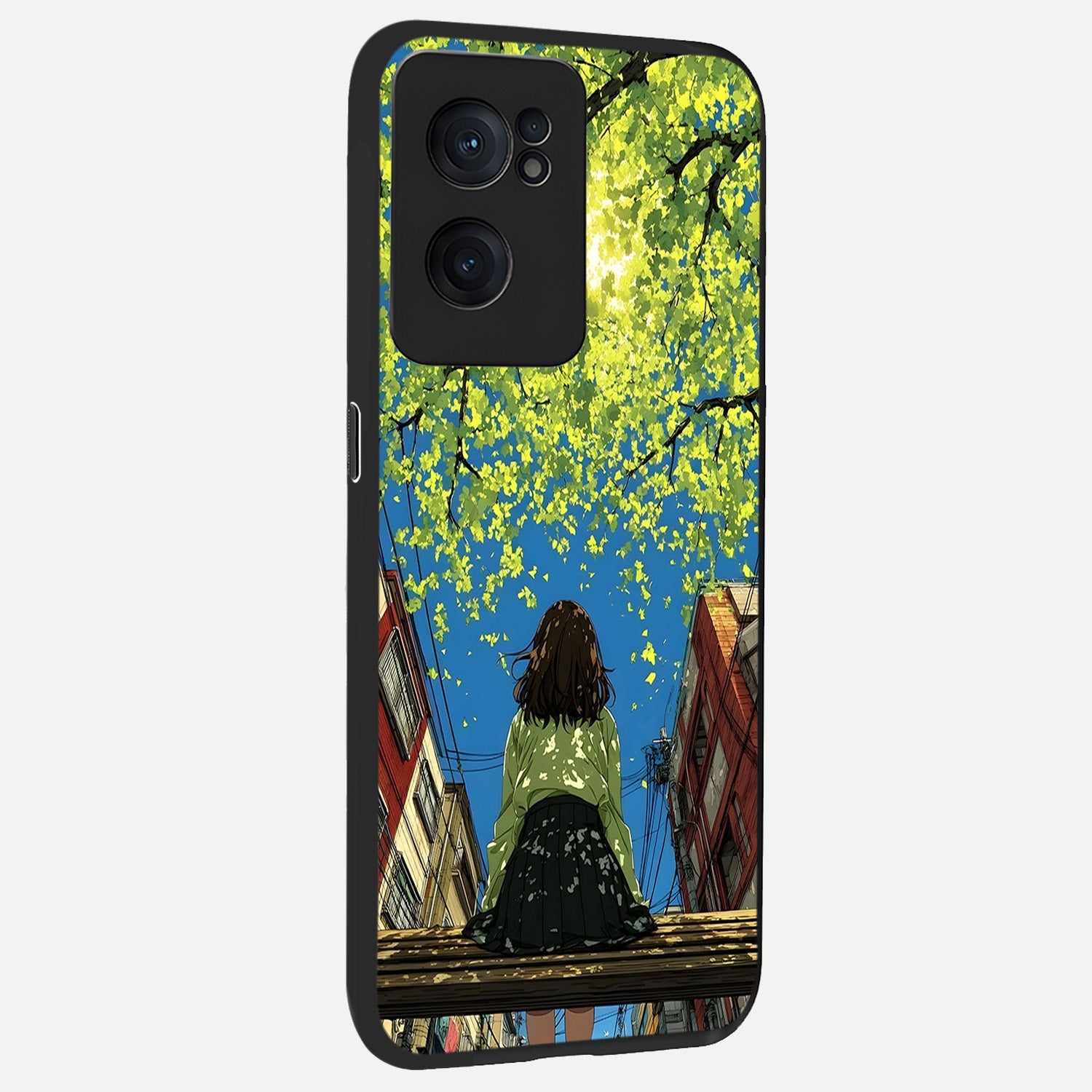  Golden Leaves Glow back cover For Oneplus Nord CE2 slim fit glass case with vibrant aesthetic design