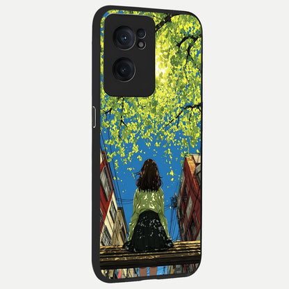  Golden Leaves Glow back cover For Oneplus Nord CE2 slim fit glass case with vibrant aesthetic design