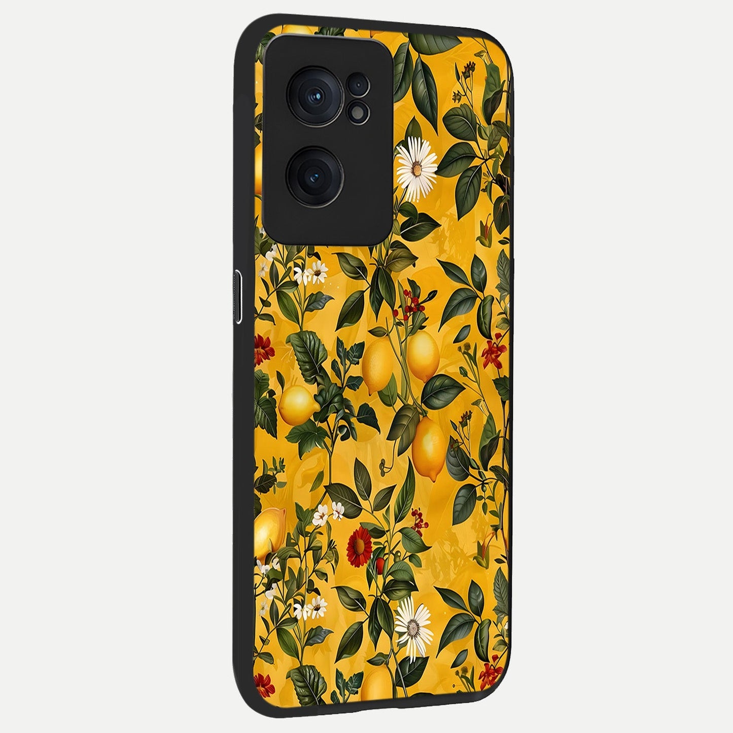  Golden Lemon Field back cover For Oneplus Nord CE2 slim fit glass case with vibrant aesthetic design