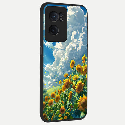 Golden Sun Glory back cover For Oneplus Nord CE2 slim fit glass case with vibrant aesthetic design