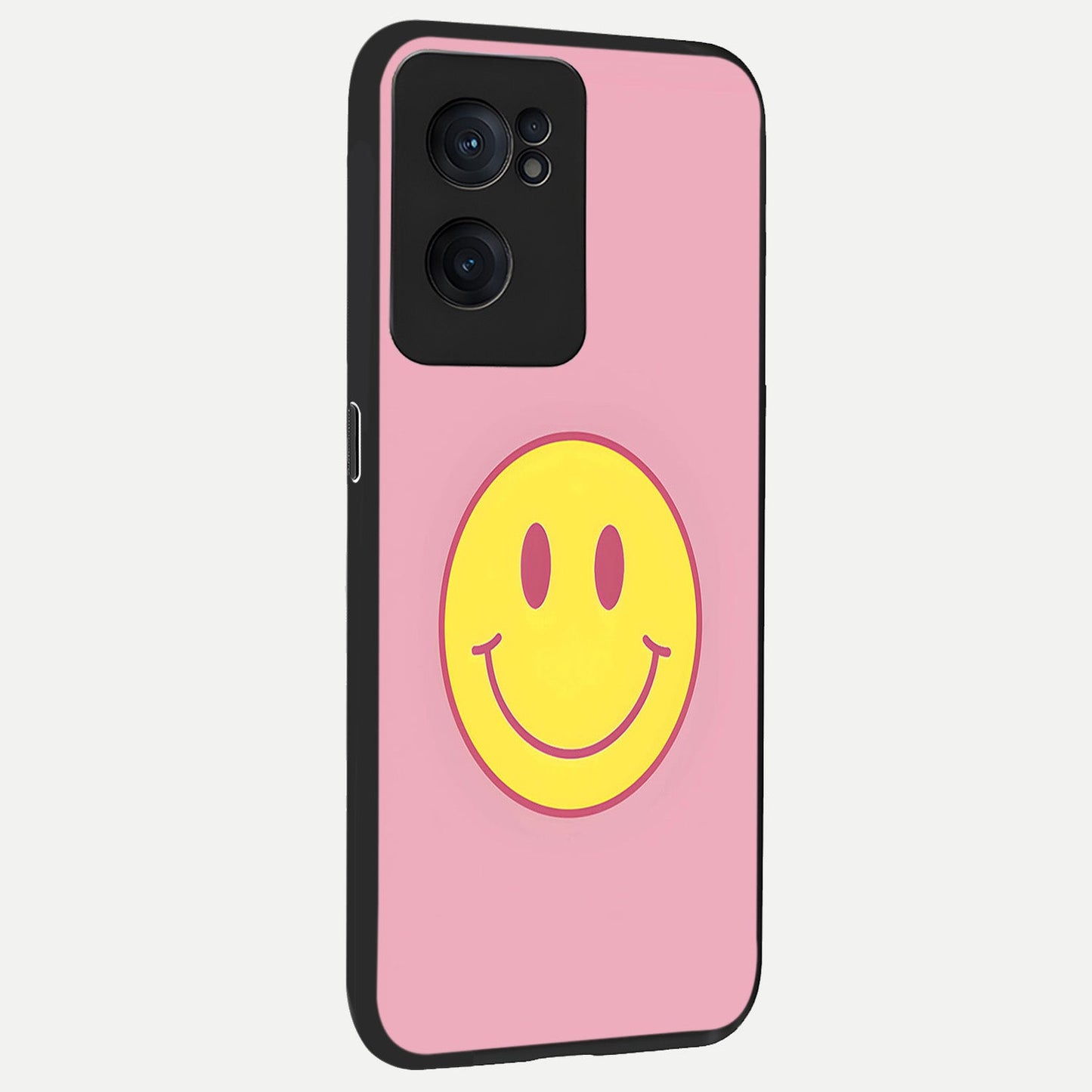  Happy Pink Mood back cover For Oneplus Nord CE2 slim fit glass case with vibrant aesthetic design