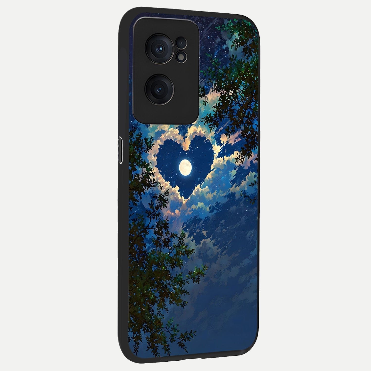  Heart With Moon Sky back cover For Oneplus Nord CE2 slim fit glass case with vibrant aesthetic design