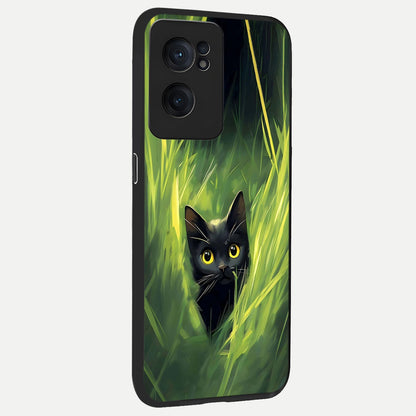  Hidden Cat Whisper back cover For Oneplus Nord CE2 slim fit glass case with vibrant aesthetic design