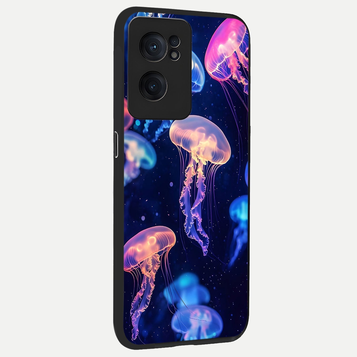  Jellyfish Pattern back cover For Oneplus Nord CE2 slim fit glass case with vibrant aesthetic design