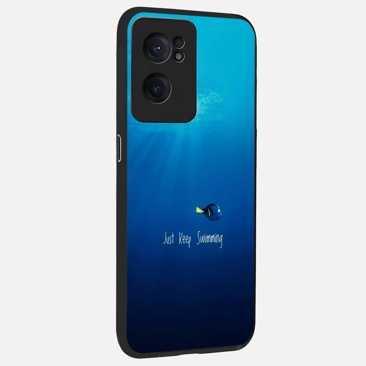  Just Keep Swimming back cover For Oneplus Nord CE2 slim fit glass case with vibrant aesthetic design